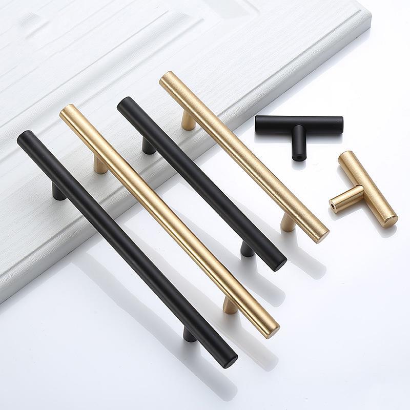 Furniture Hardware Restoration - 현대 골드 브러시 스트레이트 찬장 핸들