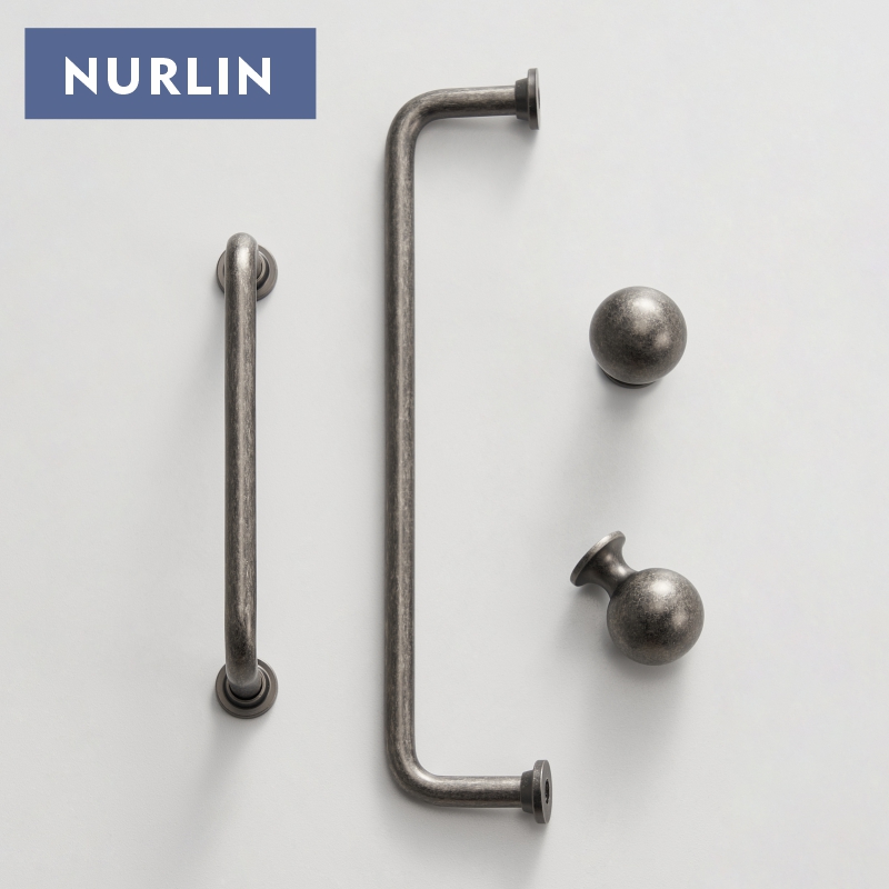 Drawer Pull Gold - Nurlin 단단한 황동 골동품 실버 라운드