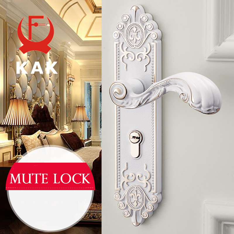 KAK 유럽 스타일 음소거 룸 도어 잠금 핸들, 패션  - Furniture Hardware Knobs 리뷰 및 가격