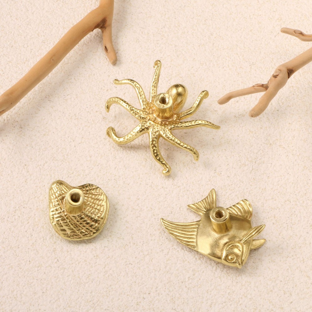 문어 금색 조개껍질 황동 손잡이 레트로 럭셔리 캐비닛  - Drawer Pull Gold 리뷰 및 가격