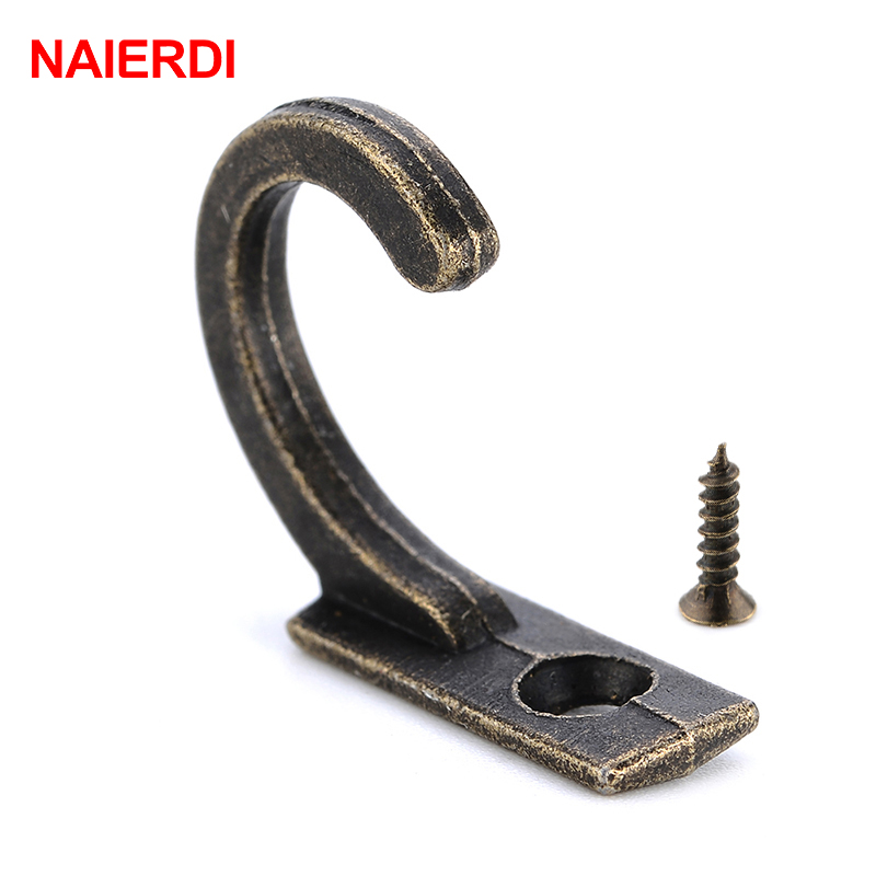 NAIERDI-작은 골동품 벽걸이 후크 10 개, 곡선 - Furniture Hook Hardware 리뷰 및 가격