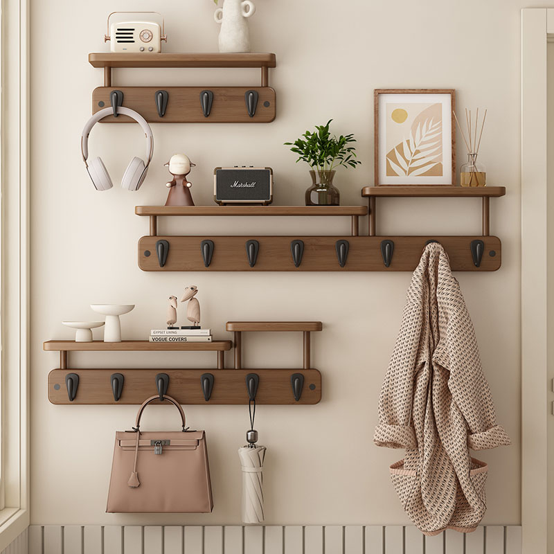 대나무 벽 코트 랙 스토리지 행거 코트 랙 거실 주최자 - Furniture Hook Hardware 리뷰 및 가격