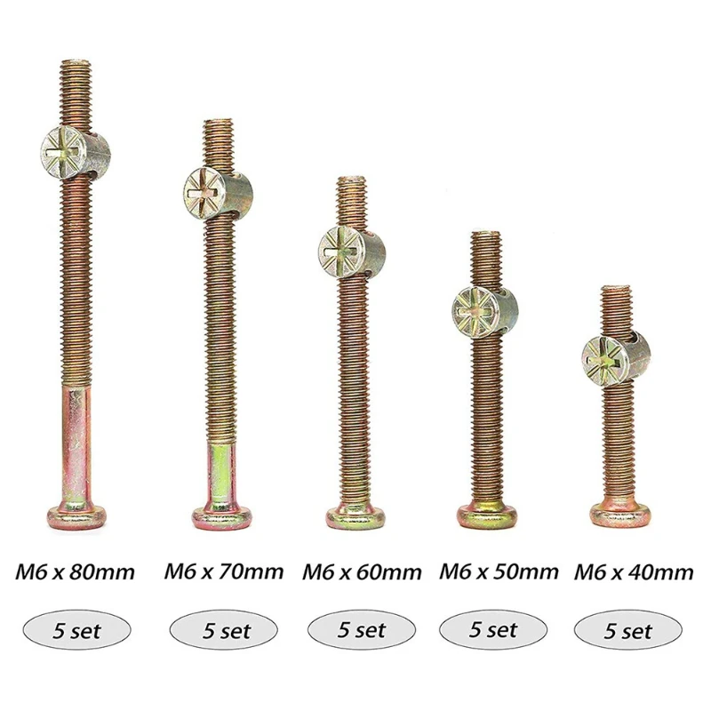 50개 M6x40/50/60/70/80mm 유아용 침대 - Furniture Hardware Barrel Nut 리뷰 및 가격