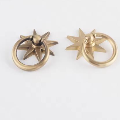 아니스 스타 모양 캐비닛 앤틱 황동 손잡이 링 황동 캐 - Drawer Pull Gold 리뷰 및 가격
