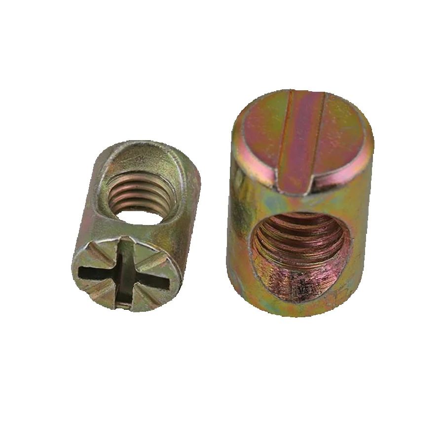 100pcs 컬러 아연 도금 슬롯형 크로스 배럴 다웰  - Furniture Hardware Barrel Nut 리뷰 및 가격