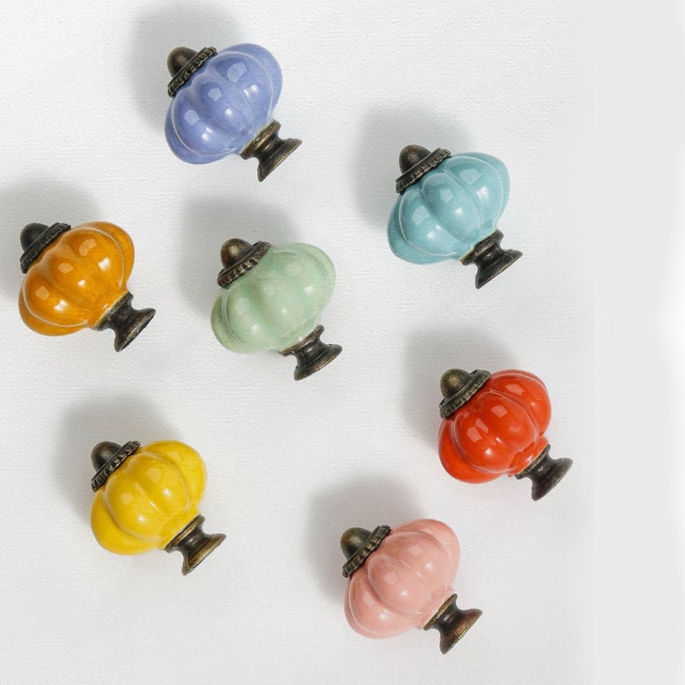 심플한 싱글 홀 세라믹 호박 손잡이 유럽 스타일 빈티지 - Furniture Hardware Knobs 리뷰 및 가격