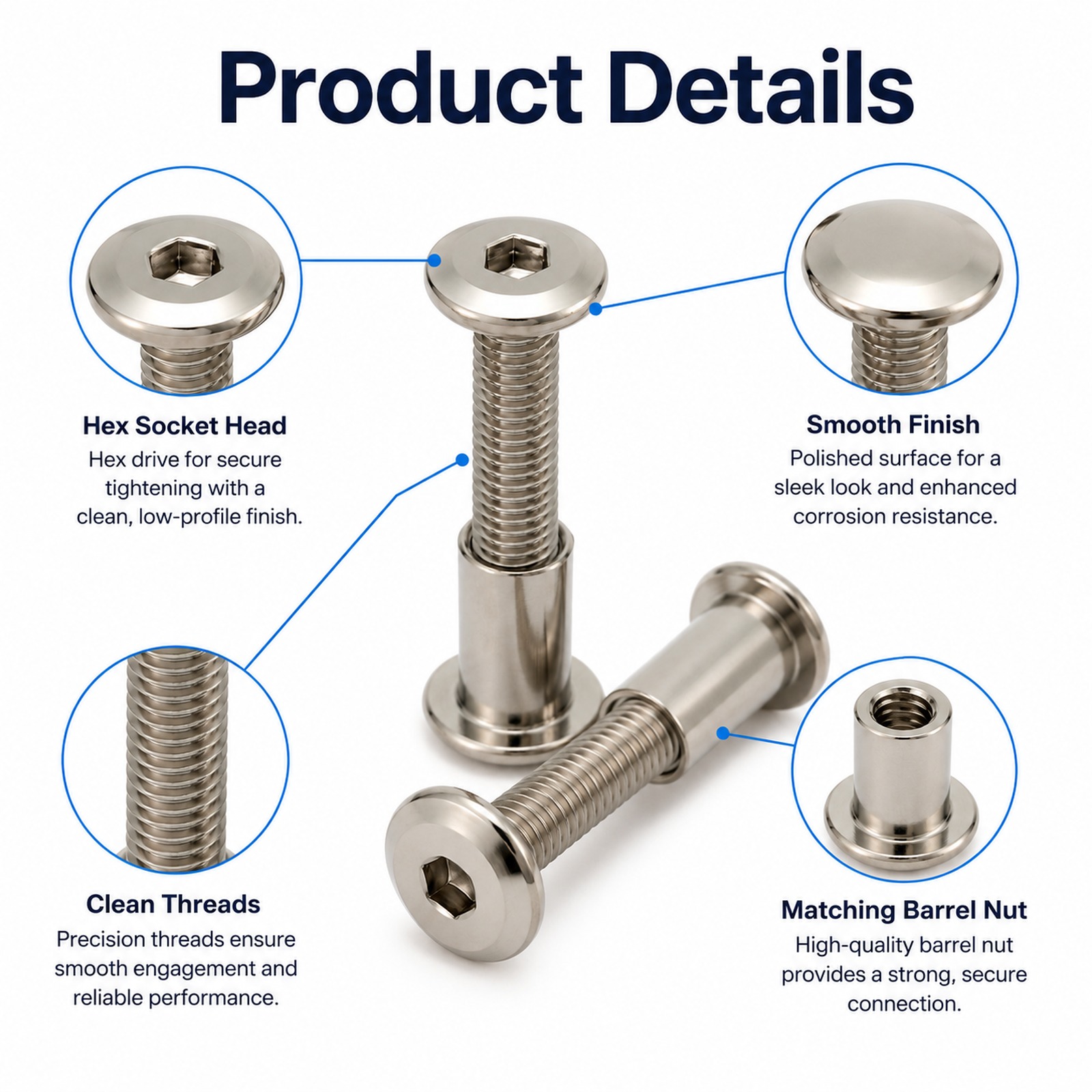 5-20Pcs M6 탄소강 가구 연결 볼트 및 너트,  - Furniture Hardware Barrel Nut 리뷰 및 가격
